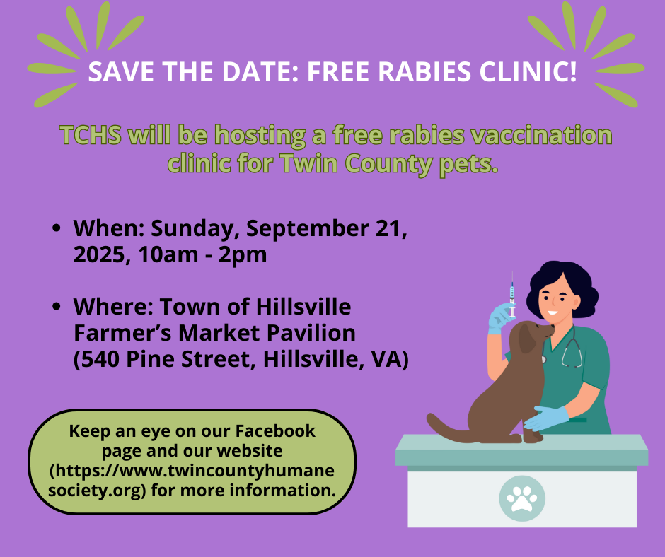 free rabies vaccination clinic info 9-21-25 hillsville va
